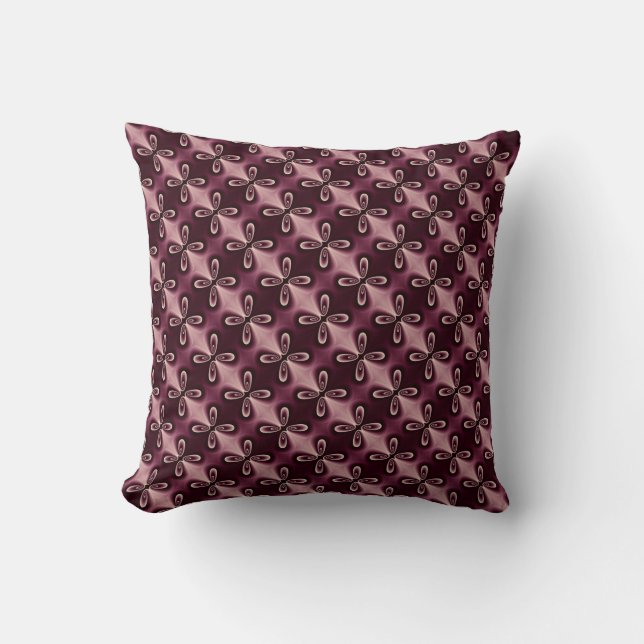 Digitales Muster des Burgundy Red Floral Petal Kissen (Vorderseite)