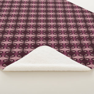Digitales Muster des Burgundy Red Floral Petal Sherpadecke