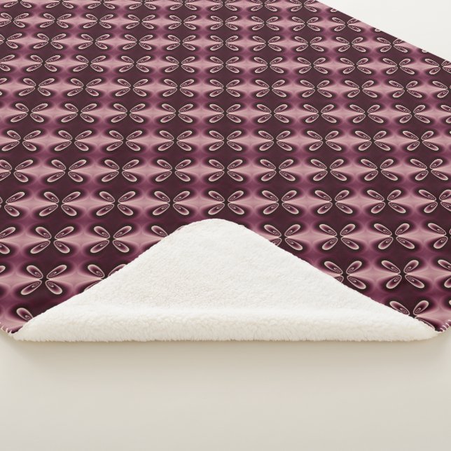 Digitales Muster des Burgundy Red Floral Petal Sherpadecke (3/4)