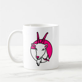Digitales Portrait des rosa Comic Goat Kaffeetasse