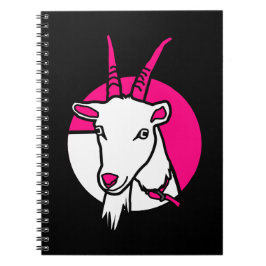 Digitales Portrait des rosa Comic Goat Notizblock