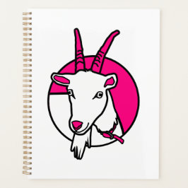 Digitales Portrait des rosa Comic Goat Planer