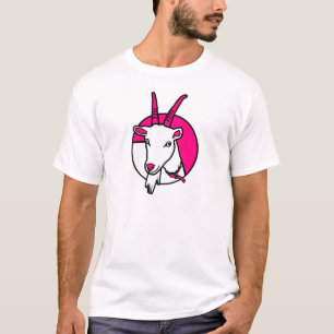 Digitales Portrait des rosa Comic Goat T-Shirt