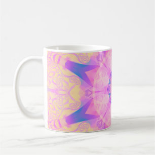 Digitales Retro abstrakte Mandala. Helle Blume. Be Kaffeetasse