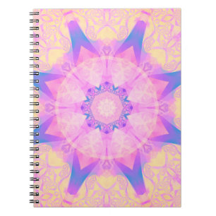 Digitales Retro abstrakte Mandala. Helle Blume. Be Notizblock