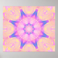 Digitales Retro abstrakte Mandala. Helle Blume. Be