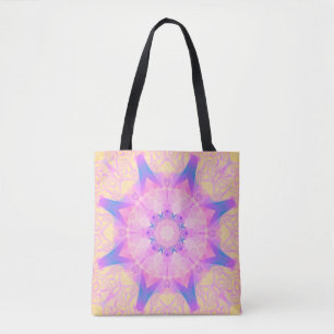 Digitales Retro abstrakte Mandala. Helle Blume. Be Tasche