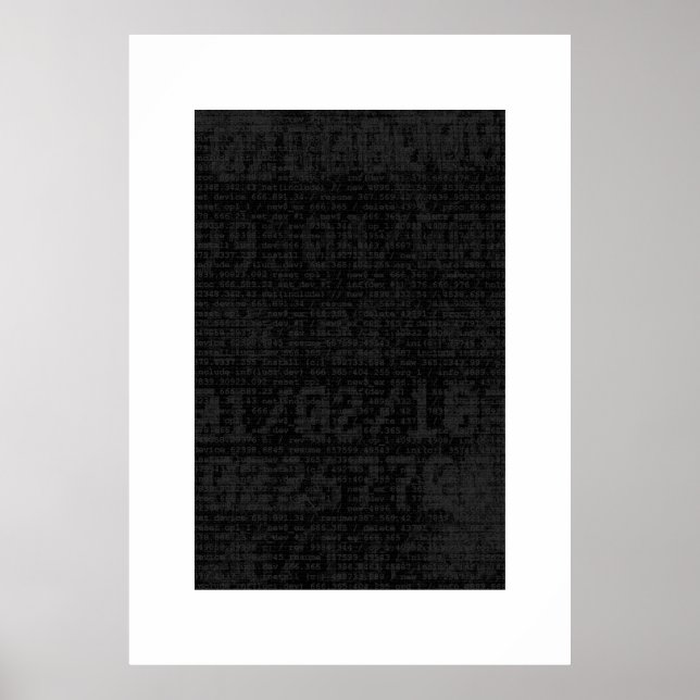 Digitales Schwarz Poster (Vorne)