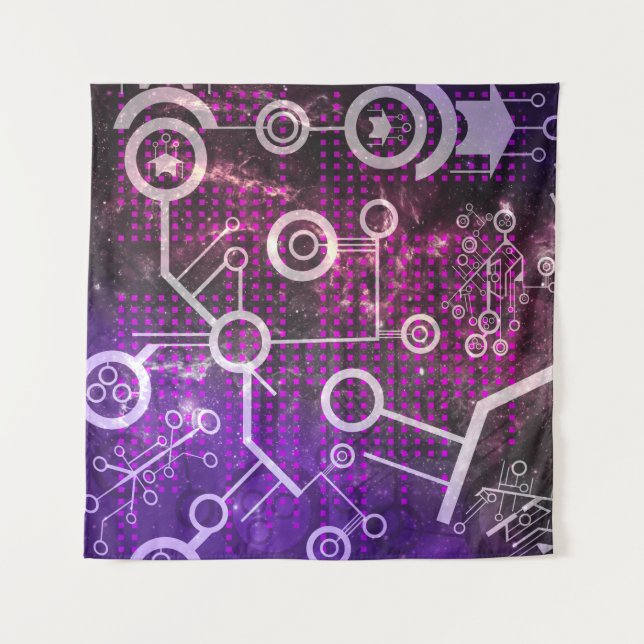 Digitales Universum Wandteppich (Vorderseite)