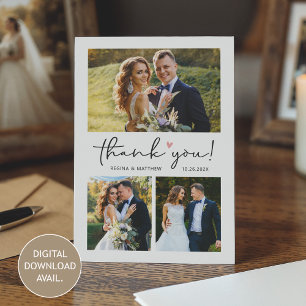 [Digitales verfügbar] Hochzeitskarte Foto Danke Ka Einladung