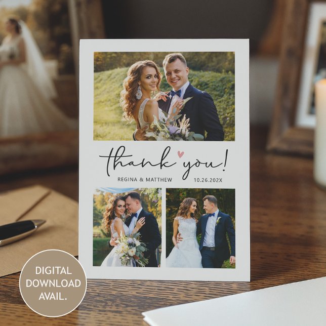 [Digitales verfügbar] Hochzeitskarte Foto Danke Ka Einladung (Von Creator hochgeladen)