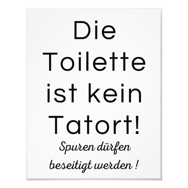 Digitales WC Poster Toilette Gästeklo Lustig, Bade (Vorne)