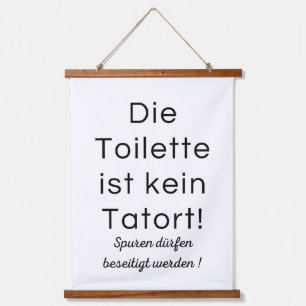 Digitales WC Poster Toilette Gästeklo Lustig Wandteppich Mit Holzrahmen