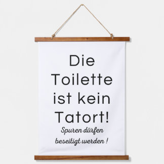 Digitales WC Poster Toilette Gästeklo Lustig Wandteppich Mit Holzrahmen