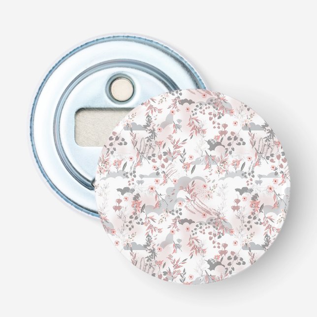 Digitalflorale Muster auf Pastellfarben Flaschenöffner (Vorderseite)