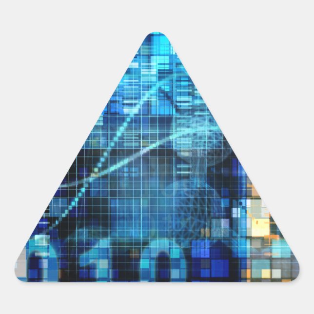 Digitalisiertes Bild-Hintergrund-binärer Dreieckiger Aufkleber (Vorderseite)
