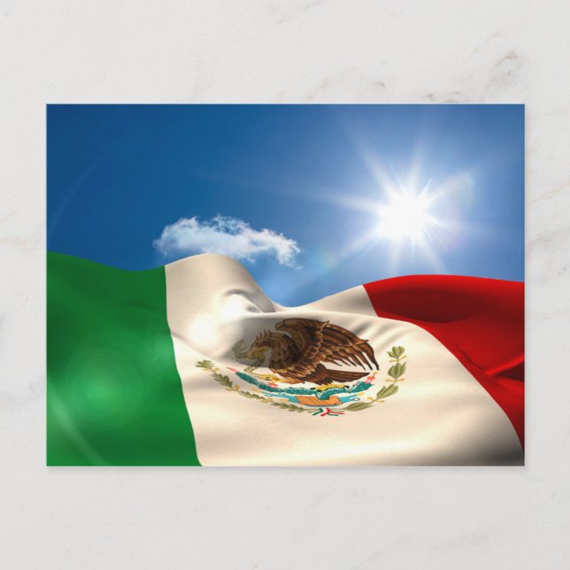 Digitally Generated Mexico Flag Rippling Postkarte (Vorderseite)