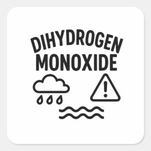 Dihydrogenmonoxid Diamantchemische Warnung Quadratischer Aufkleber