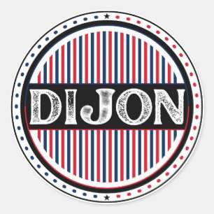 Dijon City Pride Emblem – Französische Identität Runder Aufkleber