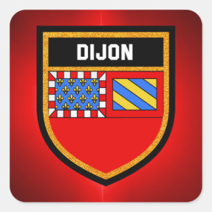 Dijon Flag Quadratischer Aufkleber