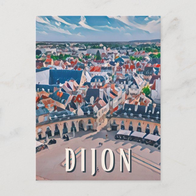 Dijon Foto Vintage Postkarte (Vorderseite)