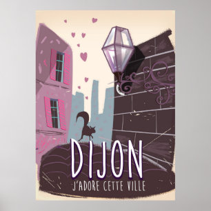 Dijon France Vintage Reiseplakat Poster