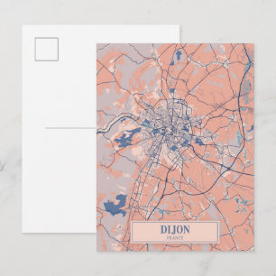 Dijon Frankreich luftige Stadtplan Reise Postkarte