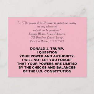 Diktator Trump Karo und Balancewiderstand Postkarte