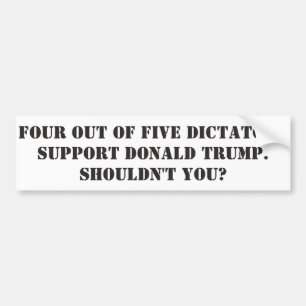 Diktatoren Support Donald Trump Autoaufkleber