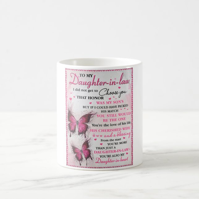DIL Butterfly Du bist auch meine Tochter im Herzen Kaffeetasse (Mittel)