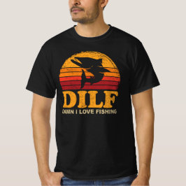 DILF I Liebe Angeln Barracuda Sprichwort Fischerei T-Shirt