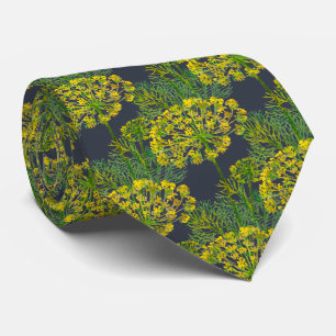 Dill-Blüten-Aquarell-Krawatte – Botanische Kräuter Krawatte