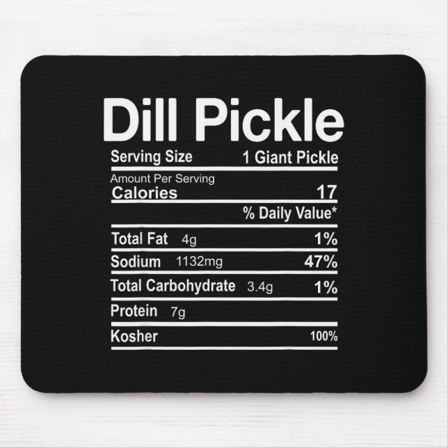 Dill Ckle Nutrition Facts Funny Thanksgiving Chris Mousepad (Vorne)