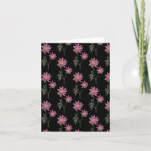 Dill Daisy Greetings Card Black Pattern