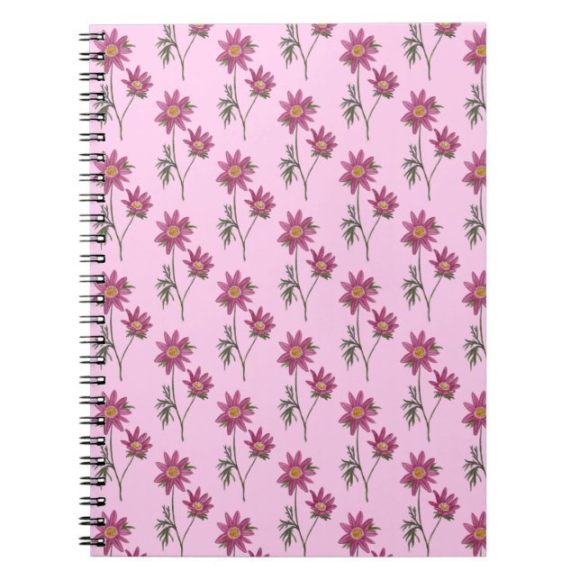 Dill Daisy Notebook Pink Pattern Notizblock (Vorderseite)