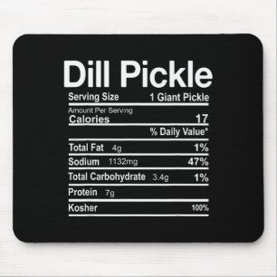 Dill Gurken Ernährungsfakten Lustiges Thanksgiving Mousepad