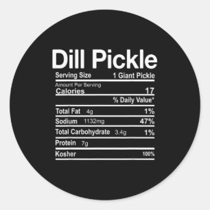 Dill Gurken Ernährungsfakten Lustiges Thanksgiving Runder Aufkleber