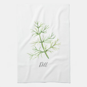 Dill Herb Watercolor Illustration Geschirrtuch