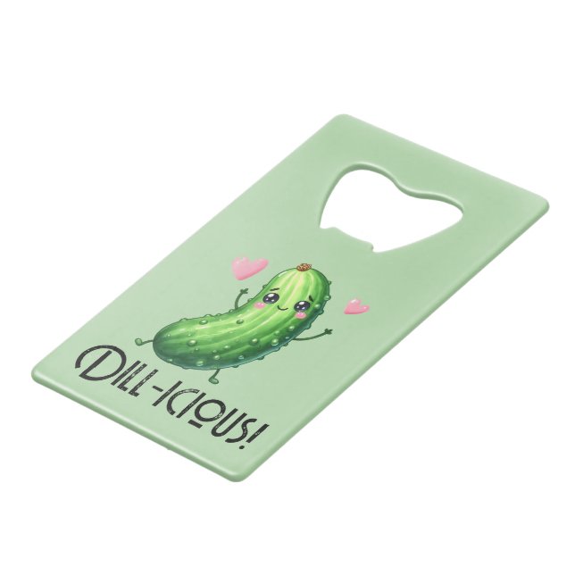 Dill-icous Geldbeutel Flaschenöffner (Vorderseite Schrägansicht)