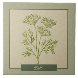 Dill-Kräuter-Küchengarten-Faux-Relief Fliese