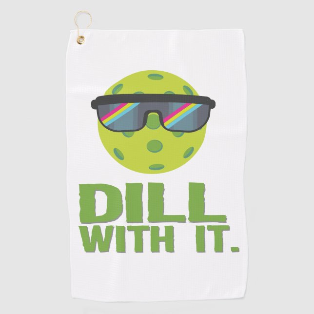 "Dill mit ihm" lustiges Pickleball Microfiber Tuch (Vorderseite)