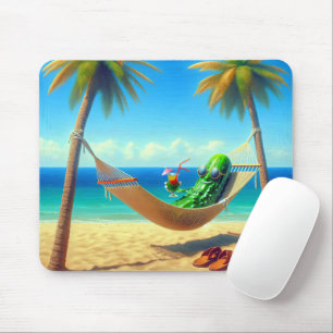 Dill Pickle in einer tropischen Hängematte Mousepad