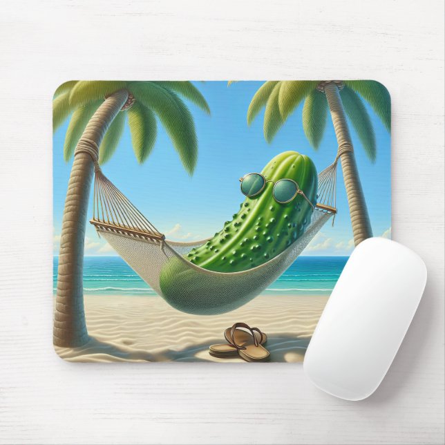 Dill Pickle in einer tropischen Hängematte Mousepad (Mit Mouse)