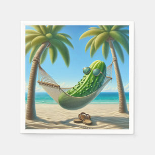 Dill Pickle in einer tropischen Hängematte Serviette