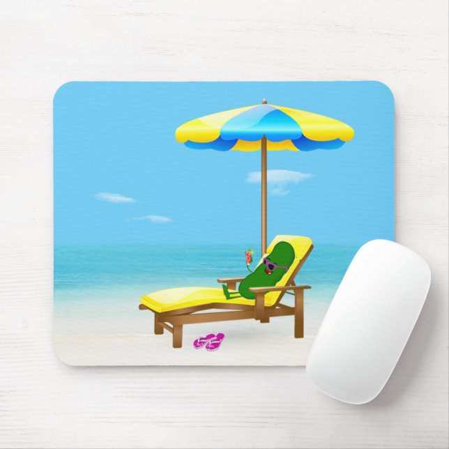 Dill Pickle on Beach Chair Mousepad (Mit Mouse)