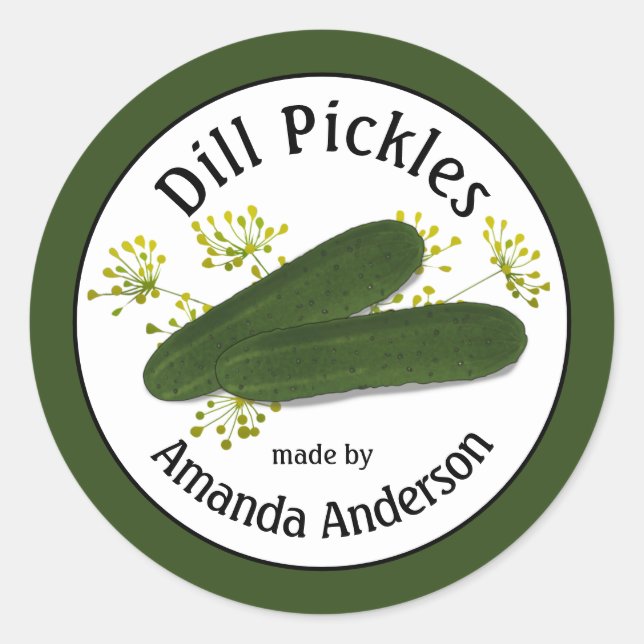 Dill Pickles 3" Klassischer Rundaufkleber Runder Aufkleber (Vorderseite)