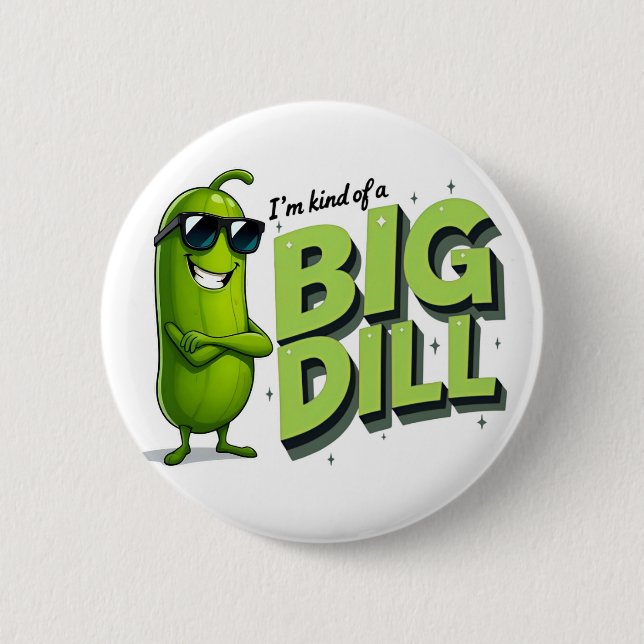 Dill Pickles Lovers Gift - Funny Cartoon Designs Button (Vorderseite)