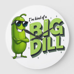 Dill Pickles Lovers Gift - Funny Cartoon Designs Große Wanduhr