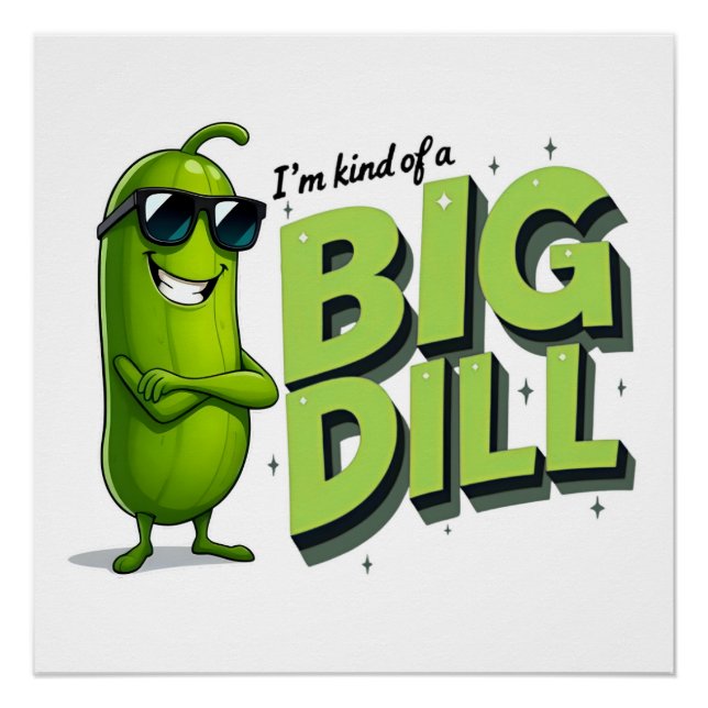 Dill Pickles Lovers Gift - Funny Cartoon Designs Poster (Vorderseite)