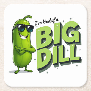 Dill Pickles Lovers Gift - Funny Cartoon Designs Rechteckiger Pappuntersetzer